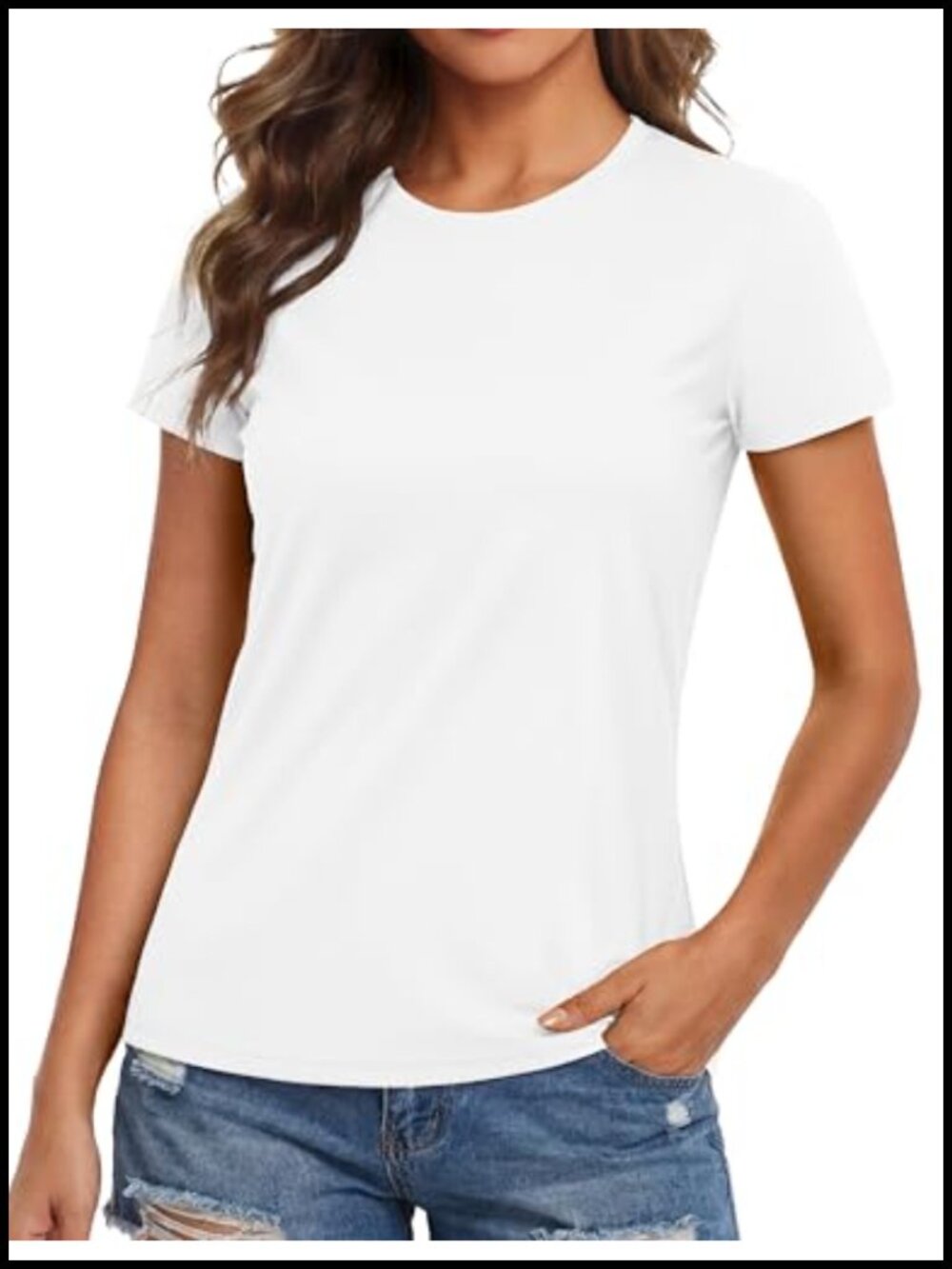 Women's Workout Top UPF 50 Rash Guard Crew Neck